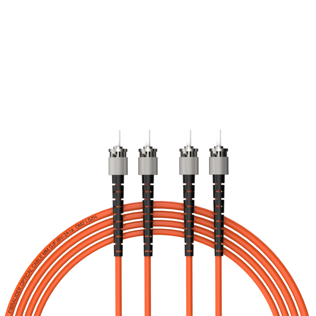 ST/UPC-ST/UPC多模双纤带卡扣OM2低烟无卤光纤跳线