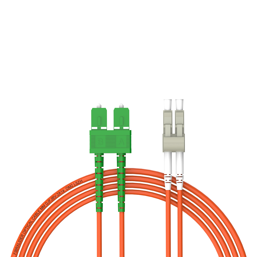Patchcord de fibra óptica SC/APC-LC/UPC Multimodo Duplex OM2 LSZH MM Cabos de patch cord de fibra óptica
