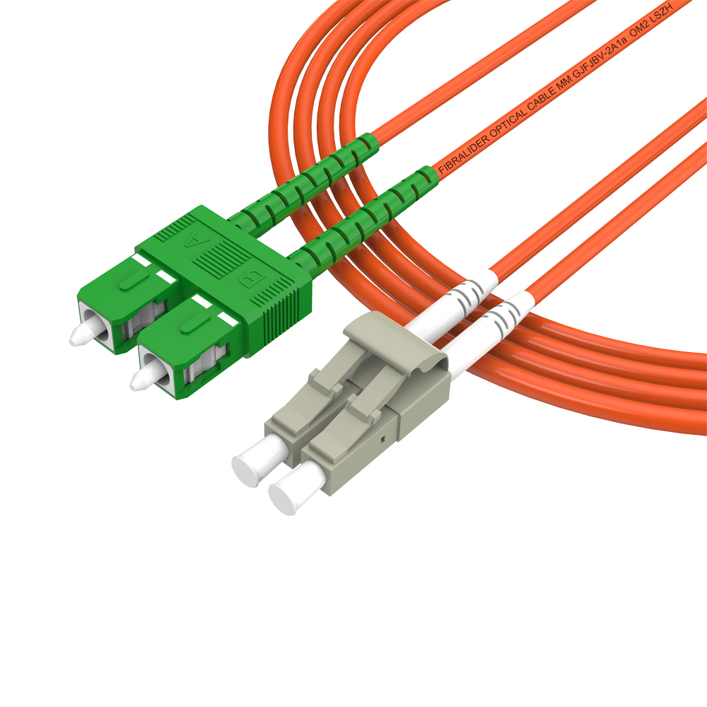 Patchcord de fibra óptica SC/APC-LC/UPC Multimodo Duplex OM2 LSZH MM Cabos de patch cord de fibra óptica