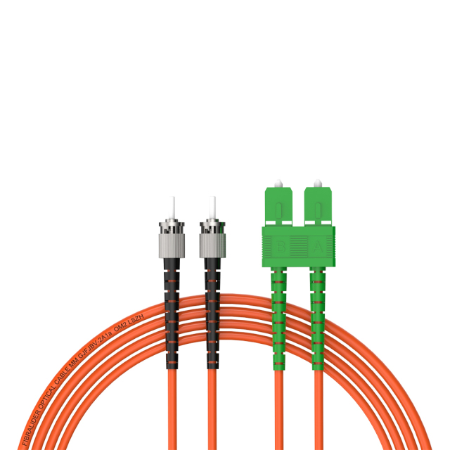 ST/UPC-SC/APC多模双纤带卡扣OM2低烟无卤光纤跳线