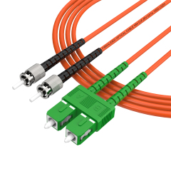 ST/UPC-SC/APC多模双纤带卡扣OM2低烟无卤光纤跳线