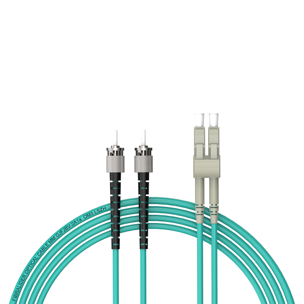 Patchcord de fibra óptica ST/UPC-LC/UPC Multimodo Duplex OM3 LSZH MM Cabos de patch cord de fibra óptica