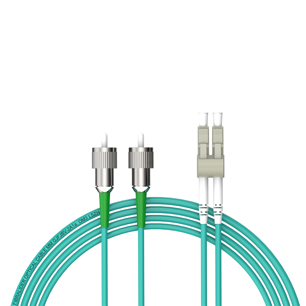 Patchcord de fibra óptica FC/APC-LC/UPC Multimodo Duplex OM3 LSZH MM Cabos de patch cord de fibra óptica