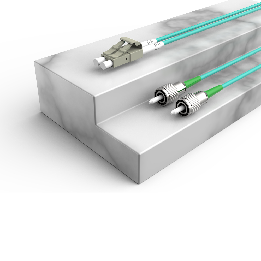 Patchcord de fibra óptica FC/APC-LC/UPC Multimodo Duplex OM3 LSZH MM Cabos de patch cord de fibra óptica
