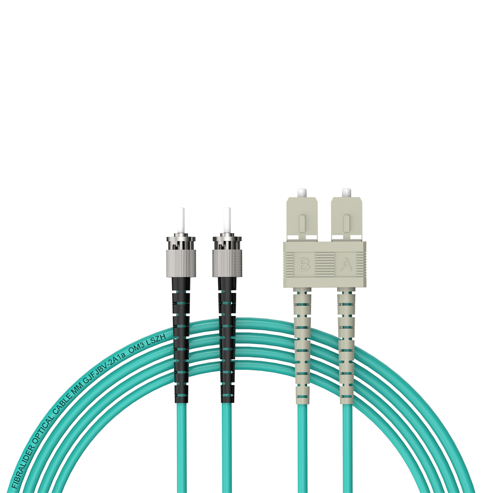Patchcord de fibra óptica ST/UPC-SC/UPC Multimodo Duplex OM3 LSZH MM Cabos de patch cord de fibra óptica