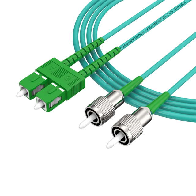 Fibra Óptica Patchcord FC/APC-SC/APC Multimodo Duplex OM3 LSZH MM Cables de fibra óptica Patch Cord