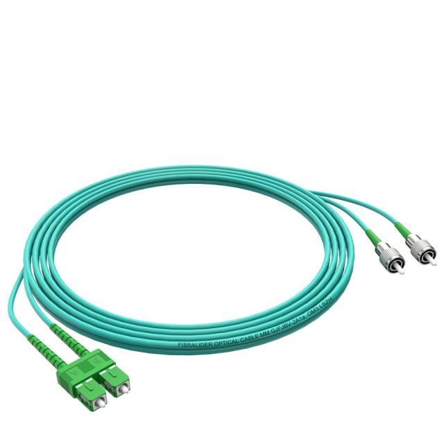Fibra Óptica Patchcord FC/APC-SC/APC Multimodo Duplex OM3 LSZH MM Cables de fibra óptica Patch Cord