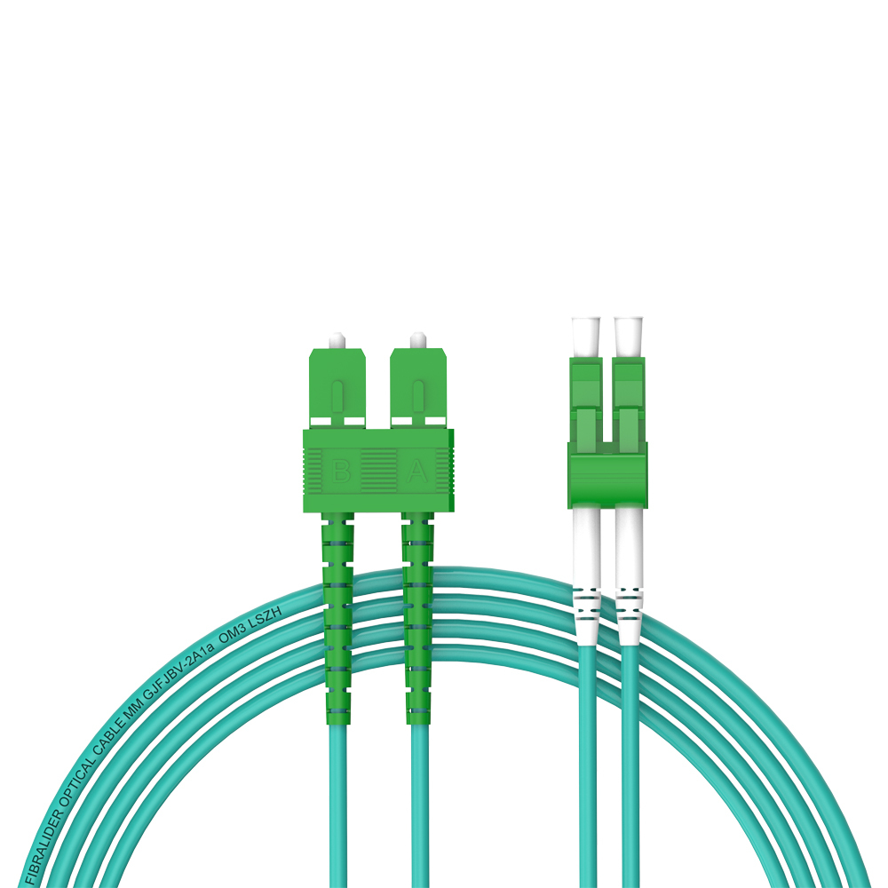 Patchcord de fibra óptica SC/APC-LC/APC Multimodo Duplex OM3 LSZH MM Cabos de patch cord de fibra óptica
