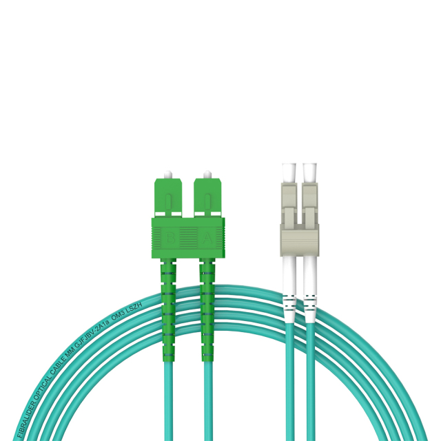 Patchcord de fibra óptica SC/APC-LC/UPC Multimodo Duplex OM3 LSZH MM Cabos de patch cord de fibra óptica
