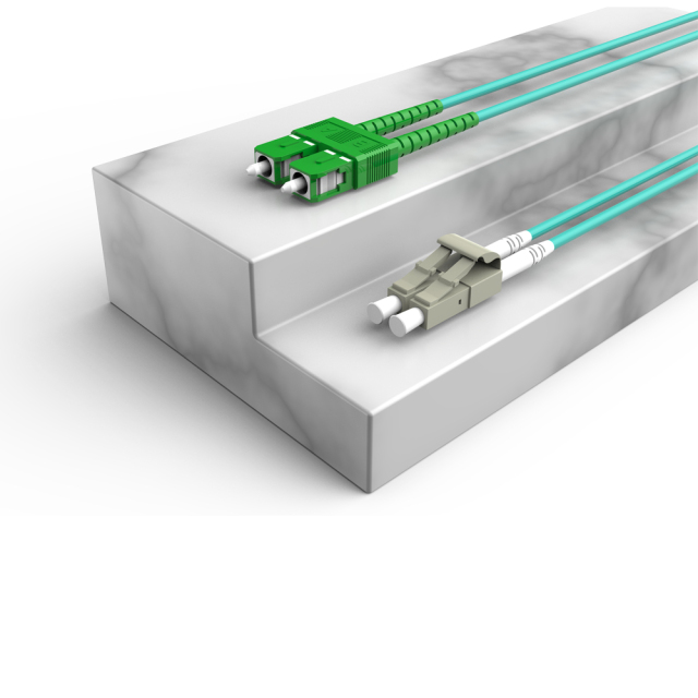 Patchcord de fibra óptica SC/APC-LC/UPC Multimodo Duplex OM3 LSZH MM Cabos de patch cord de fibra óptica