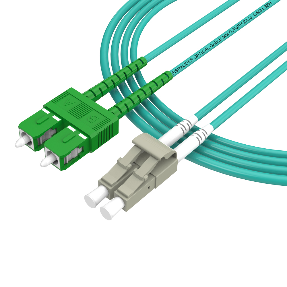 Fibra Óptica Patchcord SC/APC-LC/UPC Multimodo Duplex OM3 LSZH MM Cables de fibra óptica Patch Cord