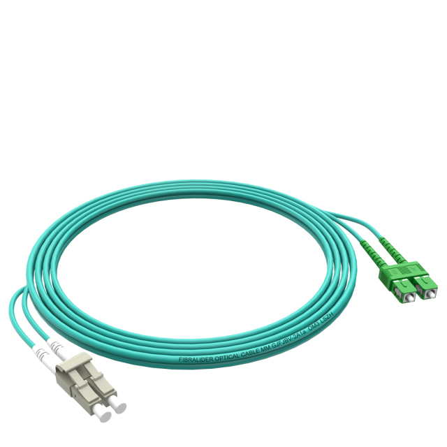 Patchcord de fibra óptica SC/APC-LC/UPC Multimodo Duplex OM3 LSZH MM Cabos de patch cord de fibra óptica