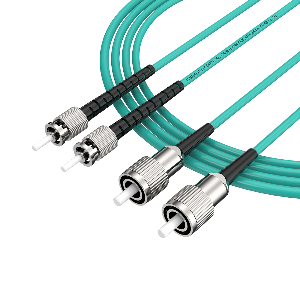 Patchcord de fibra óptica ST/UPC-FC/UPC Multimodo Duplex OM3 LSZH MM Cabos de patch cord de fibra óptica