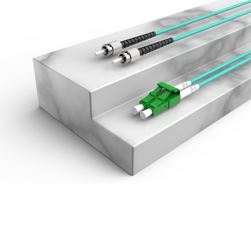 Patchcord de fibra óptica ST/UPC-LC/APC Multimodo Duplex OM3 LSZH MM Cabos de patch cord de fibra óptica