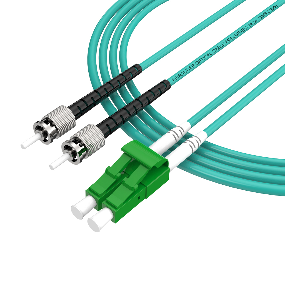 Patchcord de fibra óptica ST/UPC-LC/APC Multimodo Duplex OM3 LSZH MM Cabos de patch cord de fibra óptica