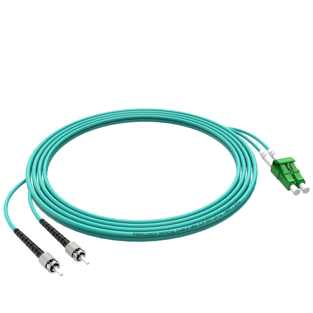 Patchcord de fibra óptica ST/UPC-LC/APC Multimodo Duplex OM3 LSZH MM Cabos de patch cord de fibra óptica