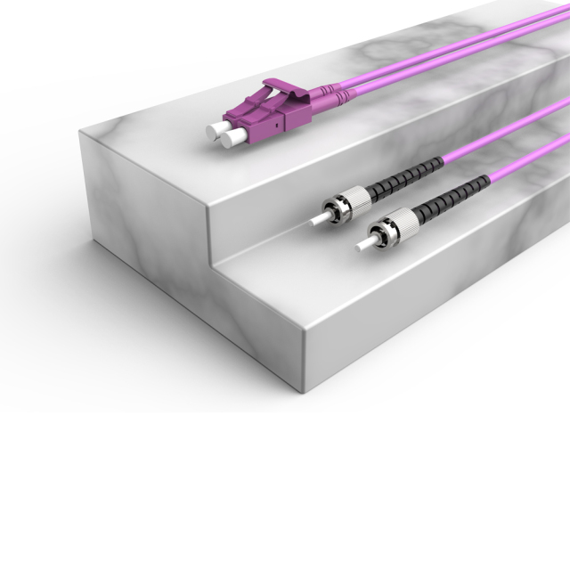 Patchcord de fibra óptica LC/UPC-ST/UPC Multimodo Duplex OM4 LSZH MM Cabos de patch cord de fibra óptica