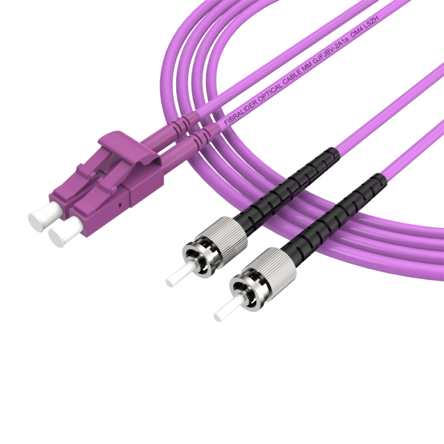 Patchcord de fibra óptica LC/UPC-ST/UPC Multimodo Duplex OM4 LSZH MM Cabos de patch cord de fibra óptica