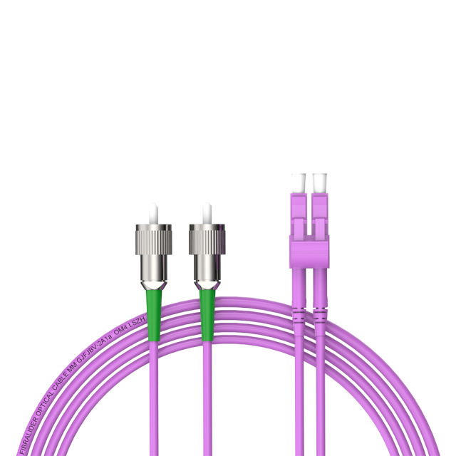 FC/APC-LC/UPC多模双纤带卡扣OM4低烟无卤光纤跳线