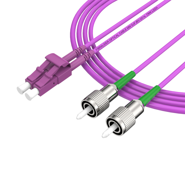 FC/APC-LC/UPC多模双纤带卡扣OM4低烟无卤光纤跳线