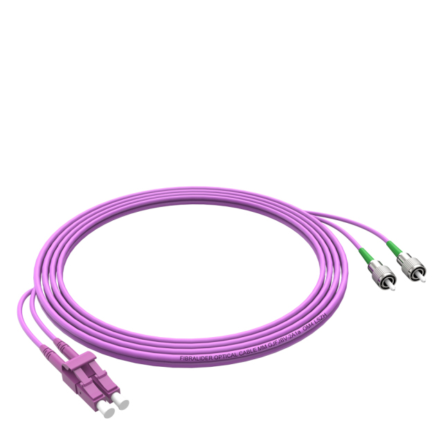 FC/APC-LC/UPC多模双纤带卡扣OM4低烟无卤光纤跳线