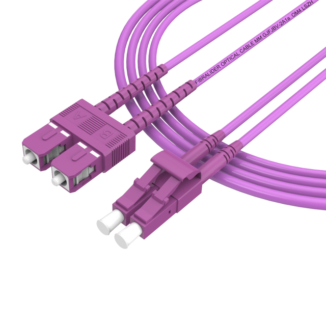 Fibra Óptica Patchcord LC/UPC-SC/UPC Multimodo Duplex OM4 LSZH MM Cables de fibra óptica Patch Cord