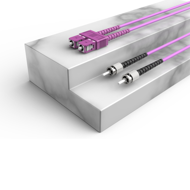 Fibra Óptica Patchcord ST/UPC-SC/UPC Multimodo Duplex OM4 LSZH MM Cables de fibra óptica Patch Cord