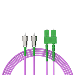 Patchcord de fibra óptica FC/APC-SC/APC Multimodo Duplex OM4 LSZH MM Cabos de patch cord de fibra óptica