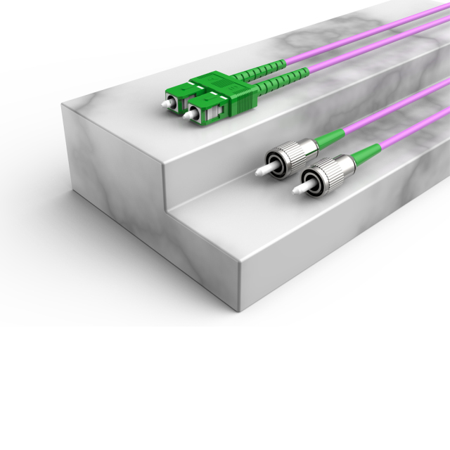 Patchcord de fibra óptica FC/APC-SC/APC Multimodo Duplex OM4 LSZH MM Cabos de patch cord de fibra óptica