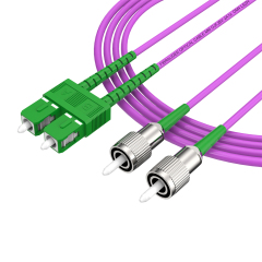Patchcord de fibra óptica FC/APC-SC/APC Multimodo Duplex OM4 LSZH MM Cabos de patch cord de fibra óptica