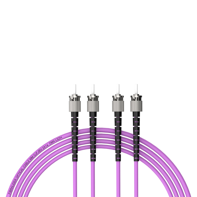 Fibra Óptica Patchcord ST/UPC-ST/UPC Multimodo Duplex OM4 LSZH MM Cables de fibra óptica Patch Cord