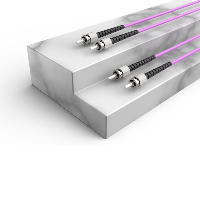 Fibra Óptica Patchcord ST/UPC-ST/UPC Multimodo Duplex OM4 LSZH MM Cables de fibra óptica Patch Cord