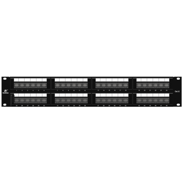 2U Patch Panels 48-Port 19-Inch Rack Mount Cat 5e Integrated Network Patch Panels
