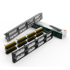2U Patch Panels 48-Port 19-Inch Rack Mount Cat 5e Integrated Network Patch Panels