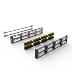 2U Patch Panels 48-Port 19-Inch Rack Mount Cat 5e Integrated Network Patch Panels