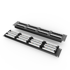 2U Patch Panels 48-Port 19-Inch Rack Mount Cat 5e Integrated Network Patch Panels