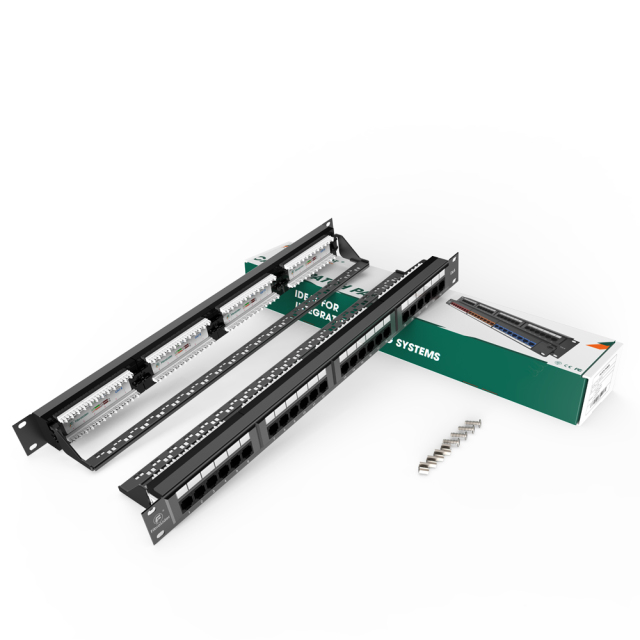 超6类24口110型机架式1U一体网络配线架