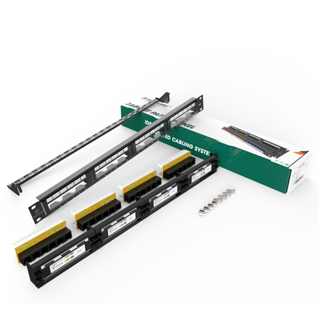 超6类24口110型机架式1U一体网络配线架