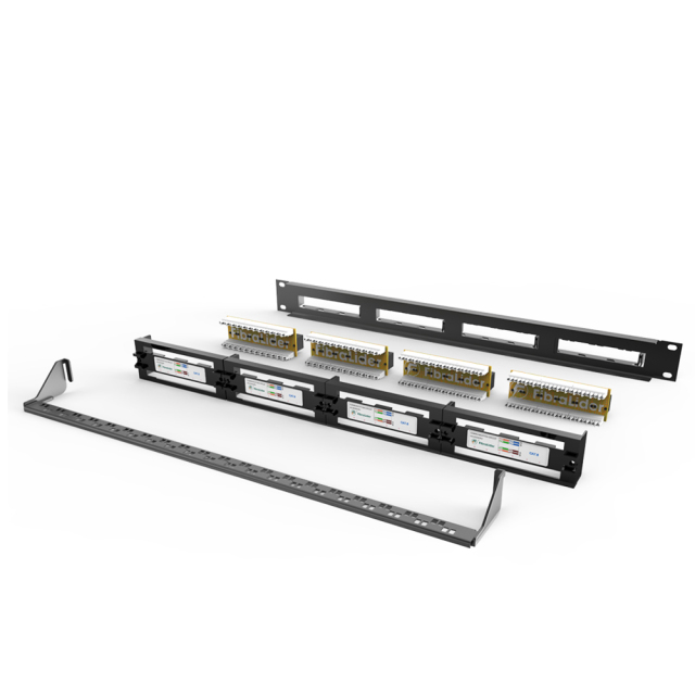超6类24口110型机架式1U一体网络配线架