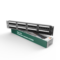 Paneles de interconexión de red integrada Cat5e Panel de interconexión estilo 110 de 48 puertos y 2RU Barra de gestión de cables incluida