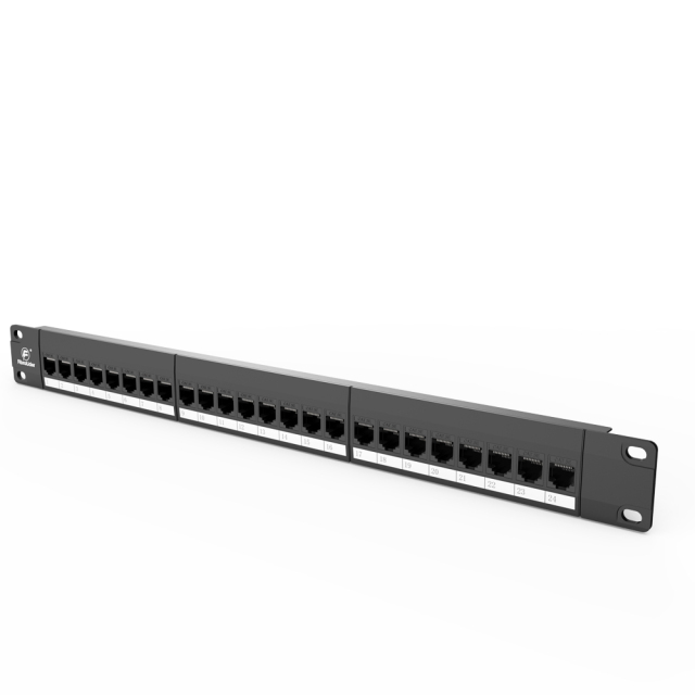 Cat5e Modular Network Patch Panels 110-Style Patch Panel 24-Port 1 Rack Mount Cable Management Bar Included