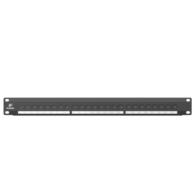 Cat5e Modular Network Patch Panels 110-Style Patch Panel 24-Port 1 Rack Mount Cable Management Bar Included