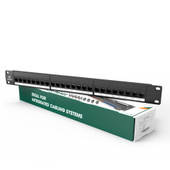 Cat5e Modular Network Patch Panels 110-Style Patch Panel 24-Port 1 Rack Mount Cable Management Bar Included