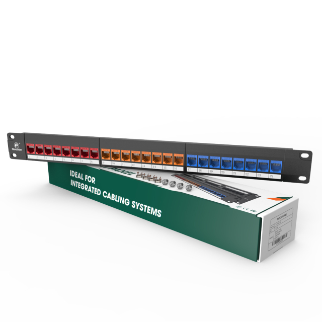 6类彩色24口分体式1U模块式网络配线架