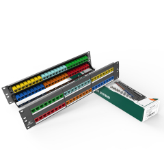 6类彩色48口分体式2U模块式网络配线架