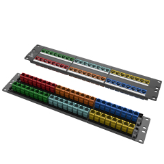 6类彩色48口分体式2U模块式网络配线架