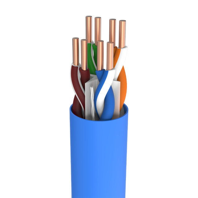 超六类非屏蔽双绞线 (U/UTP)，4 对，纯铜网线，低烟无卤，305 米装