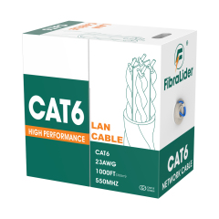 超六类非屏蔽双绞线 (U/UTP)，4 对，纯铜网线，低烟无卤，305 米装