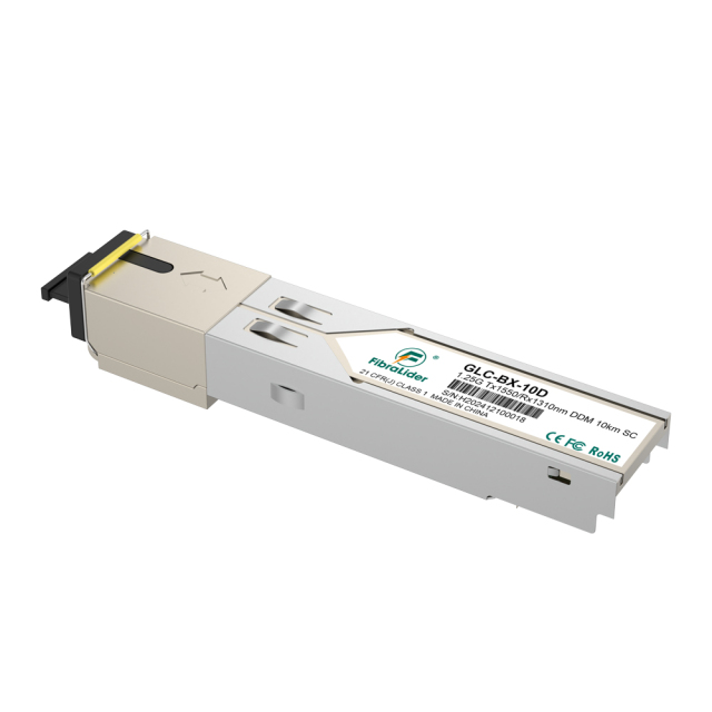GLC-BX-10U-SC,Monomodo,1.25g Tx1310/Rx1550nm,10km,Módulos SFP,SC Simplex bidireccionalidad,SM Transceptores SFP