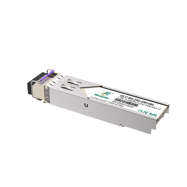 GLC-BX-20U-SM1310，千兆单模单纤1.25g Tx1310/Rx1490nm 双向波长，LC 20公里，光模块
